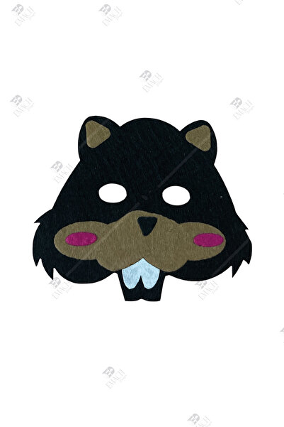 Emach Dizayn Sincap Maske Kaliteli Keçe Hayvan Figürlü Maske