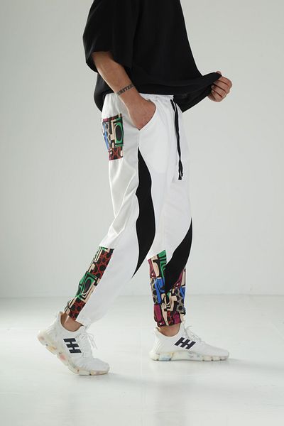 COCOPELLI Neon Patterned Gabardine Jogger Pants