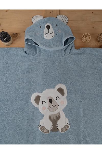 Baveno Cute Koala Patterned Hooded Baby & Kids Poncho Towel