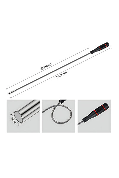 choice2 مرآة تفتيش مرنة 1 رطل، تلسكوبية، معدنية مغناطيسية، قلم مغناطيس، ضوء، شعلة، عصا مغناطيسية، الجزء ب