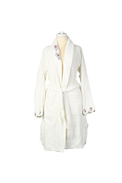 Le Atölye Marie Claire Paris Fiorella Micro Women's Single Bathrobe Off White S-M