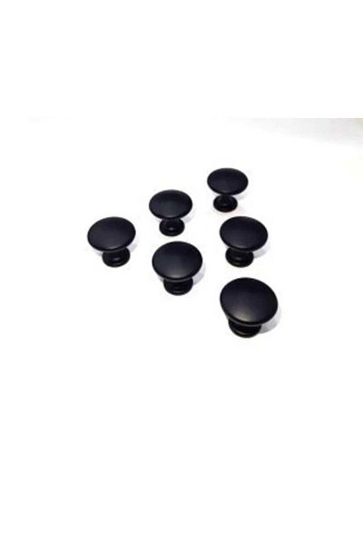 YAREN METAL MOBİLYA AKSESUARLARI 25mm Flat Button Black