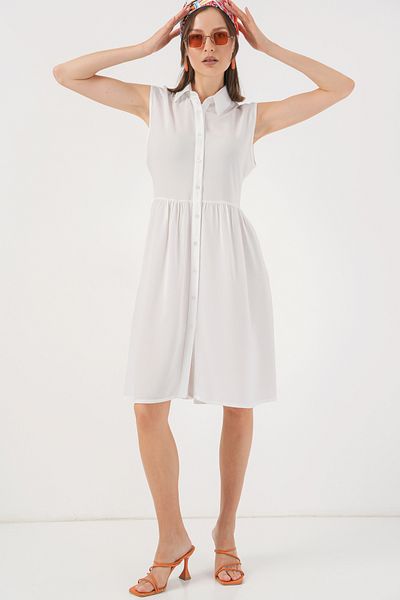 Bigdart Women's Zero Sleeve Midi Dress 2563 - White