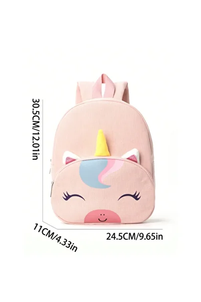The Cloudish Shop Girl Child Kindergarten Nursery School Backpack Medium Unicorn Patterned
