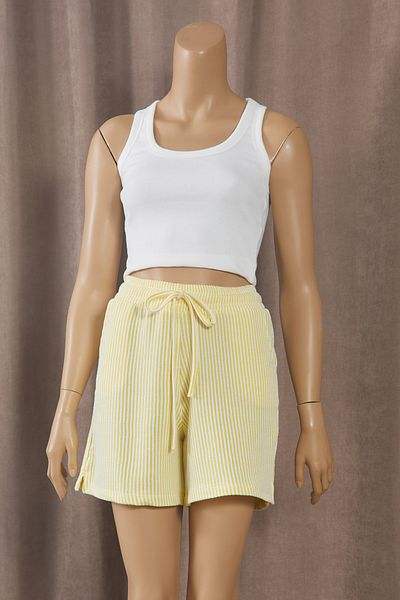 DPARİS Elastic Waist Waterway Striped Shorts