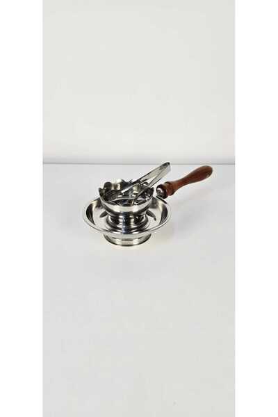 Radin Premium Gold Plated Incense Bakhoor Burner with Wooden Handle & Safety Tong High Quality Steel