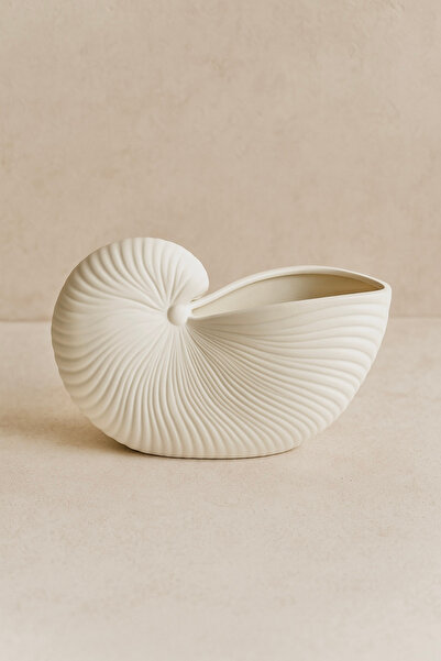 IONIC HOUSE Conch Seashell Decorative Concrete Plate – Modern Minimal Home Ac...