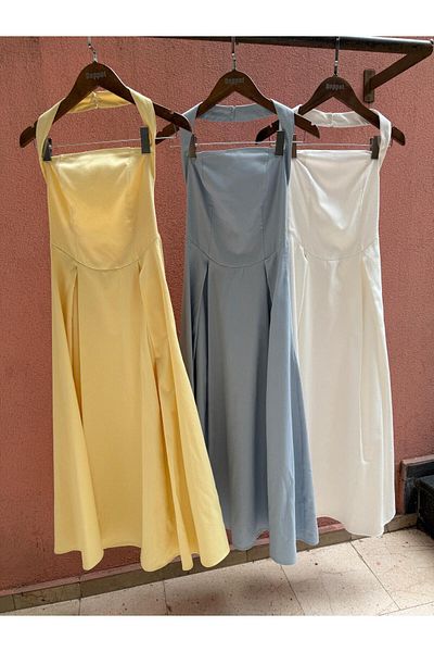 ForOus Boyundan Tie-Up Gabardine Side Zipper Front Stitched Pinterest Dress