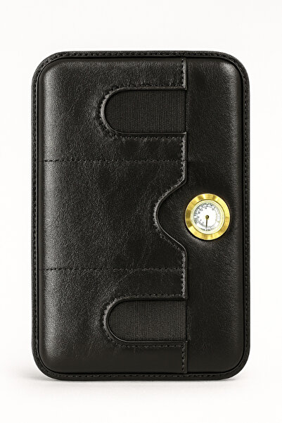 COHİBA Çakmak Kesicili Siyah Deri Puro Taşıma Çantası - Seyahat Humidoru