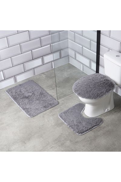 shumee Set of 3 grey bath mats.