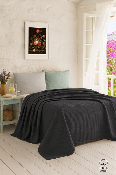 Evimcim 100% Cotton Pique Set Double – 200X230 Pique, Sheet and 2 Pieces 50X70 Pillowcases