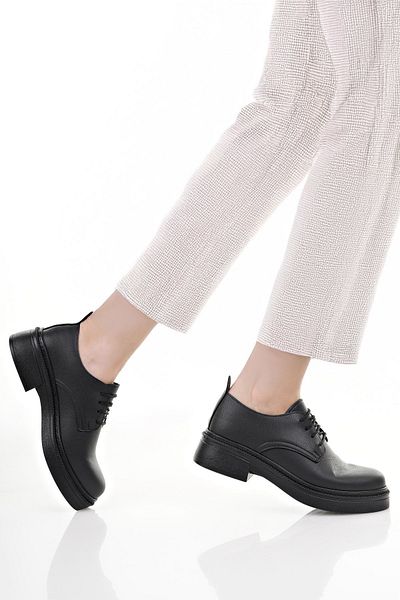 BAHRİNA Women's Lace-Up Moccasin Loafer Shoes