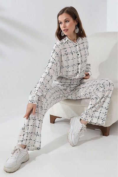 stcococix since 1990 Wide Leg Comfortable Business Pants Wide Loose Leg Patterned High Waist