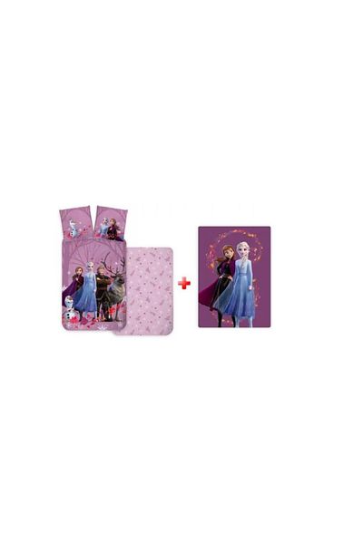 Frozen Children's bed linen, Frozen Purple pattern, 3 pieces, 100x135 cm, 40x60 cm, 100x140 cm