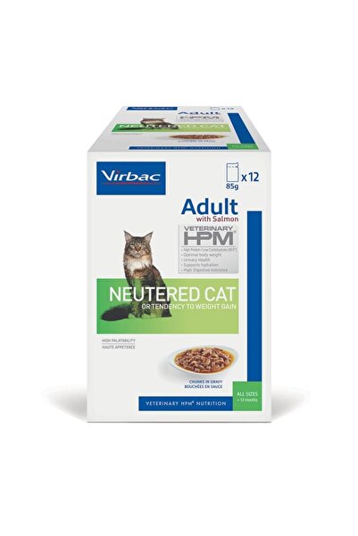 Virbac Sterilized Cat Wet Food, Virbac, Salmon Flavor, 12 pcs x 85 g