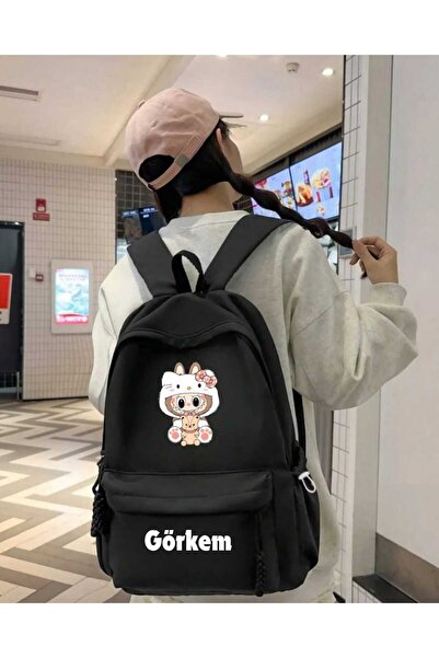 Toum Kişiselleştirilebilir Özelleştirme Labubu Colour Design Baskılı Sırt Okul Çantası