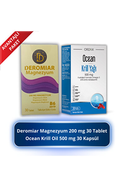 Orzax Deromiar Magnezyum 200 mg 30 Tablet + Ocean Krill Oil 500 mg 30 Kapsül