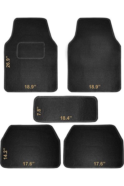 CFT California Car Floor Mats, Set of 5 With Mat Cleaning Brush