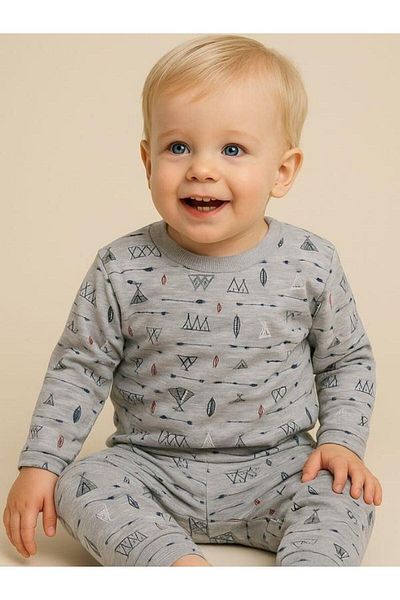 Zekids Children's Tent Patterned Cotton Soft Textured Pajamas