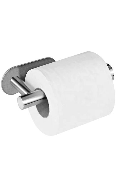 Aptel Toilet paper holder, self-adhesive, stainless steel, silver