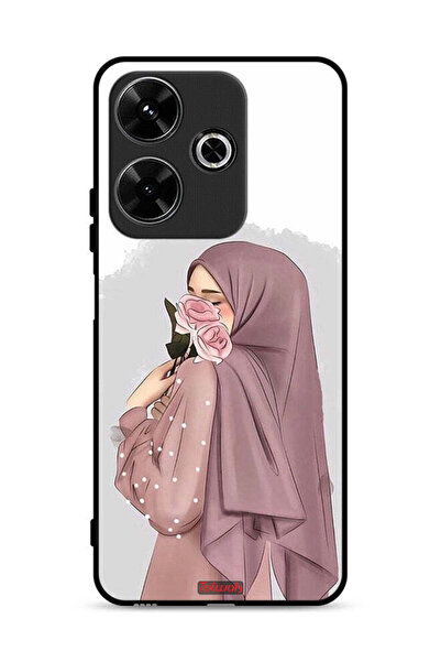 Tolwak غطاء حماية لهاتف شاومي ريدمي 13 4G برسومات فتاة تحمل ورودًا