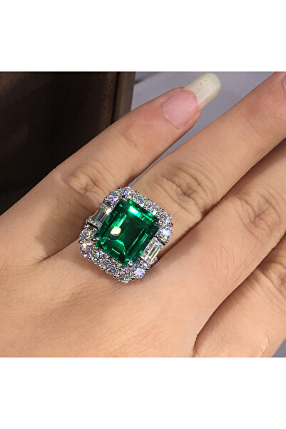 Choice1 8 Q868 Huitan Big Green Cubic Zirconia Women Rings for Wedding Engage...