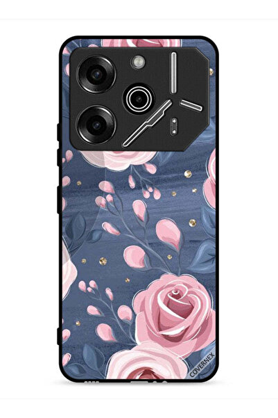 Covernex غطاء حماية لهاتف تكنو بوفا 6 برو 5G بنقشة ورود وأوراق