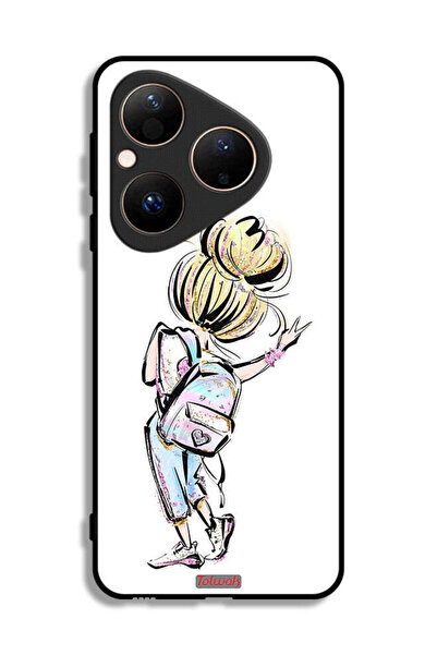 Tolwak غطاء حماية هواوي بيورا 80 بطبعة فتاة العودة إلى المدرسة