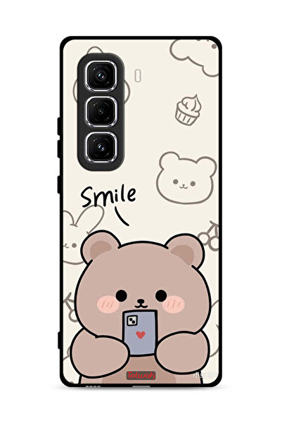 Tolwak غطاء حماية لهاتف Infinix Hot 50 Pro 4G برسومات الدب المبتسم