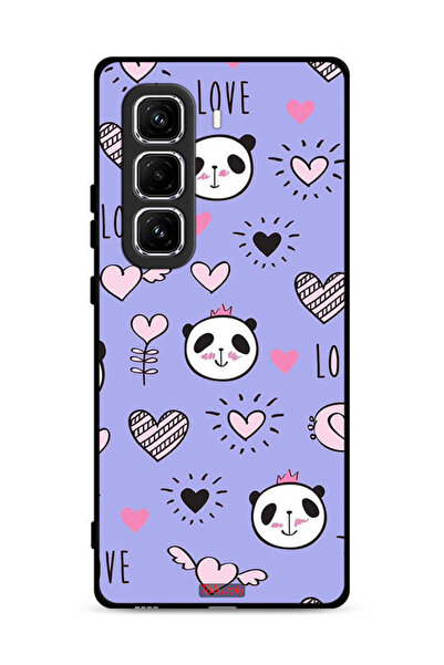 Tolwak غطاء حماية لهاتف Infinix Hot 50 Pro 4G بطبعة Love And Panda Doodle