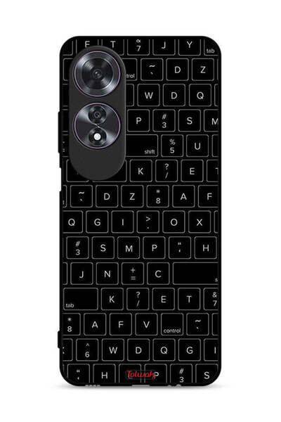 Tolwak غطاء حماية لهاتف Oppo A60 بنمط مفاتيح لوحة المفاتيح العشوائية