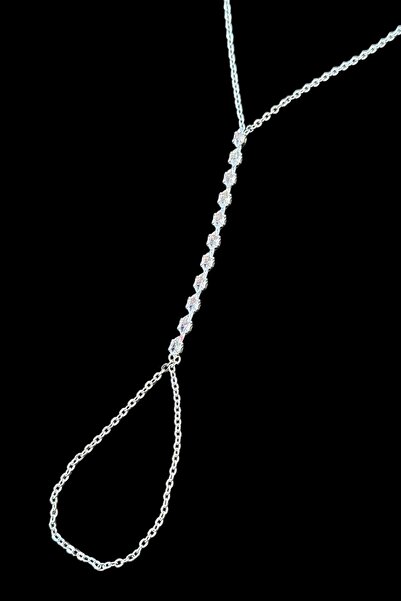 TAKIŞTIR Silver Color Stone Detailed Shahmeran