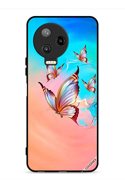 Covernex غطاء حماية لهاتف Infinix Note 12 Pro 4G بنقشة فراشات تحلق فوق لون ال...