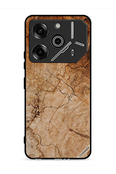 Covernex غطاء حماية لهاتف تكنو بوفا 6 برو 5G بنمط خشبي عتيق