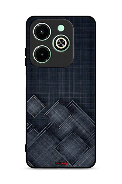 Tolwak غطاء حماية لهاتف Infinix Hot 40i 4G بنقشة مربعات على القماش
