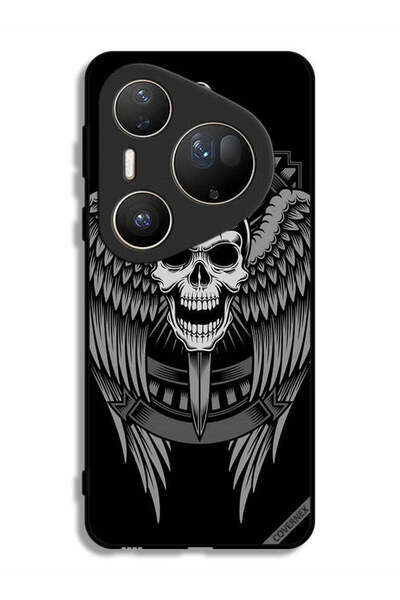 Covernex غطاء حماية فائق لهاتف هواوي بيورا 80 بتصميم جمجمة وأجنحة نسر