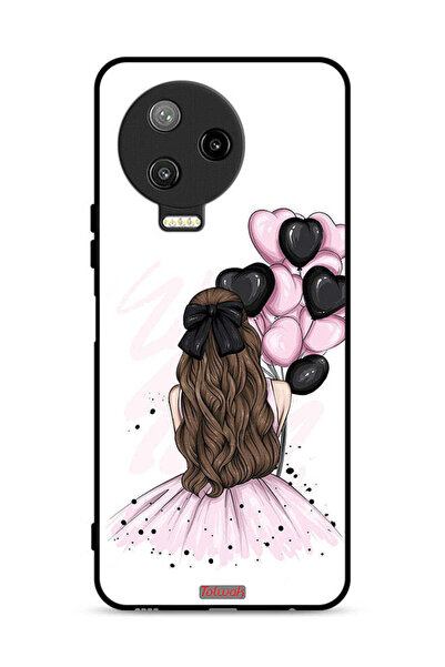 Tolwak غطاء حماية لهاتف Infinix Note 12 Pro 4G يحمل رسمة فتاة تحمل بالونات