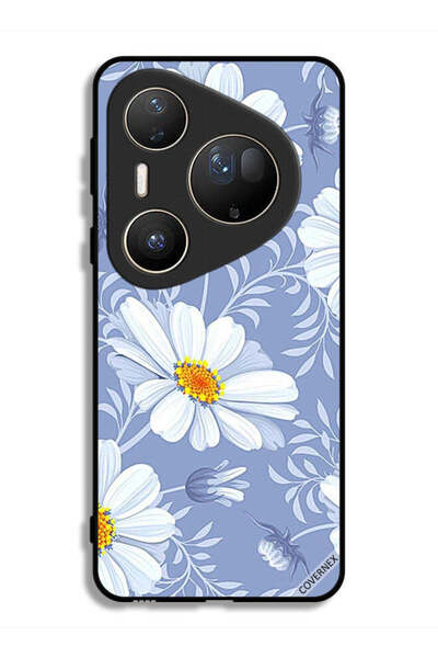 Covernex غطاء حماية فائق لهاتف هواوي بيورا 80 بطبعة زهور متفتحة
