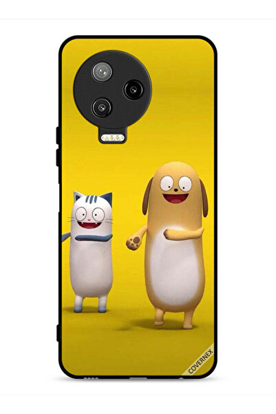 Covernex غطاء حماية لهاتف Infinix Note 12 Pro 4G بتصميم قصة قطة وكلب