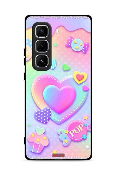 Tolwak غطاء حماية لهاتف Infinix Hot 50 Pro 4G برسومات قلوب البوب
