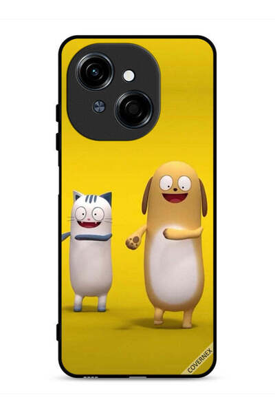 Covernex غطاء حماية لهاتف Tecno Spark Go 1S 4G بتصميم قصة قطة وكلب