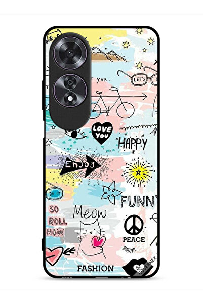 Covernex غطاء حماية Oppo A60 بتصميم Doodle Meow Enjoy