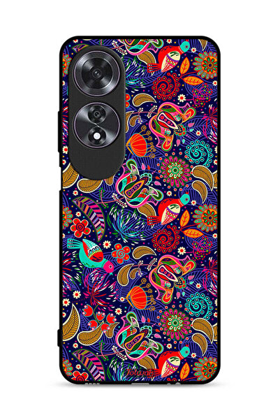 Tolwak Oppo A60 Protective Case Cover Pattern Colorful Birds Leaf Flowers