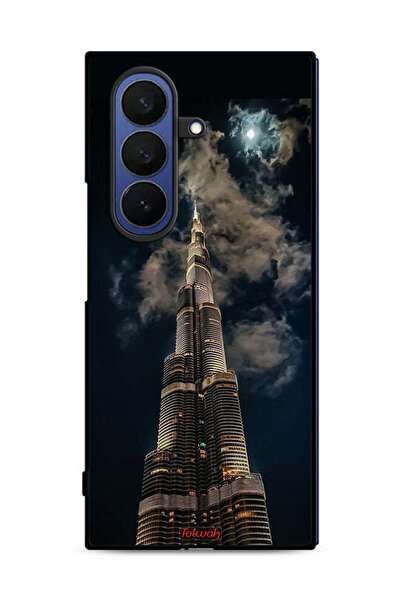 Tolwak غطاء حماية لهاتف سامسونج جالاكسي زد فولد 7، برج خليفة في الليل