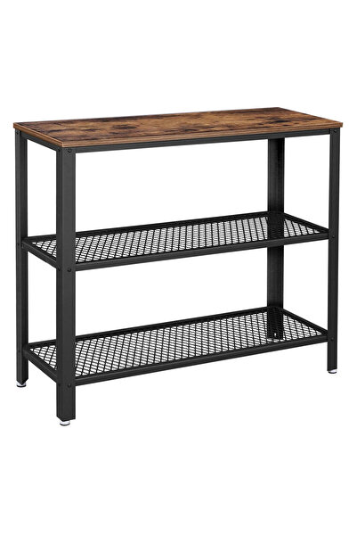 VASAGLE Masă de intrare, cadru metalic cu 3 rafturi din MDF, 35x102x80cm, mar...