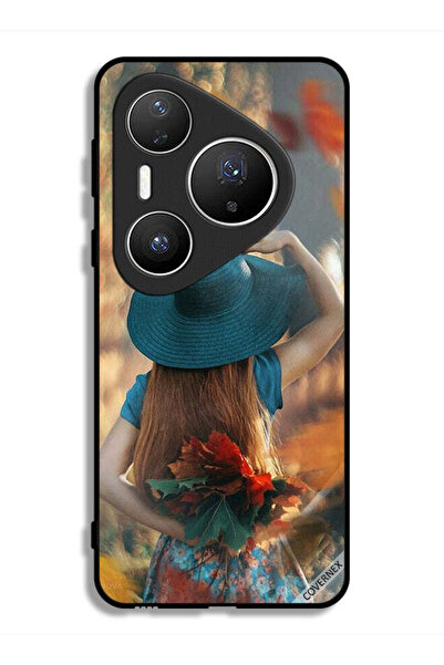 Covernex غطاء حماية لهاتف هواوي بيورا 80 برو بلس، قبعة فتاة تخفي أوراق الحب