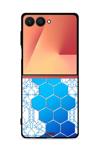 Tolwak غطاء حماية لهاتف Samsung Galaxy Z Flip7 بأيقونات سداسية الشكل على شكل ...