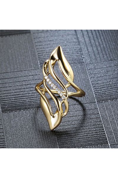 Choice 10 Q611 Huitan Hottest Geometric Shaped Finger Ring for Women Luxury Wedding Band Accessory Hollow O