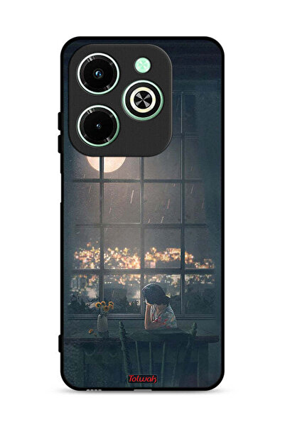 Tolwak غطاء حماية لهاتف Infinix Hot 40i 4G برسم القمر