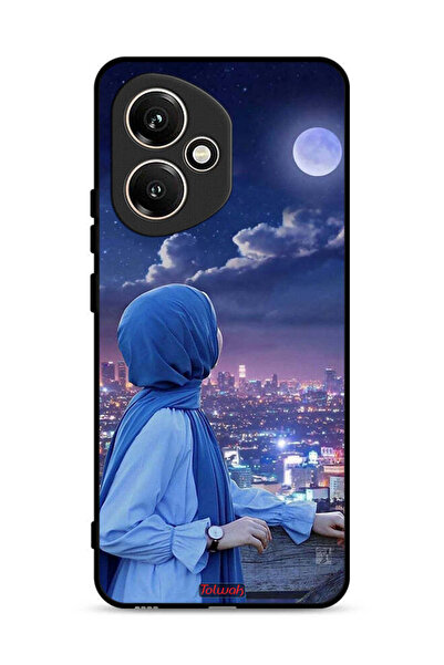 Tolwak غطاء حماية لهاتف Honor 400 بطبعة فتاة محجبة تنظر إلى القمر